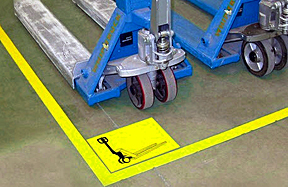 pallet jacks in an assigned spot