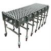 Extendable skatewheel conveyor that has been contracted