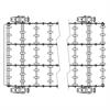 Technical drawing showing top view of conveyor