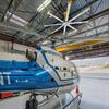 Powerfoil 8 overhead fan in hangar