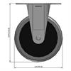 Side view drawing of caster with dimensions