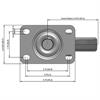 Top view drawing of caster with dimensions