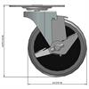 Side view drawing of caster with dimensions