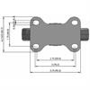 Top view drawing of caster with dimensions