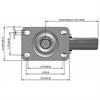 Top view drawing of caster with dimensions