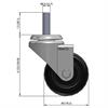 Side view drawing of caster with dimensions