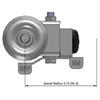 Top view drawing of caster with dimensions