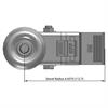 Top view drawing of caster with dimensions