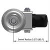 Top view drawing of caster with dimensions