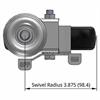 Top view drawing of caster with dimensions