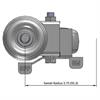 Top view drawing of caster with dimensions