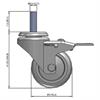 Side view drawing of caster with dimensions