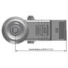 Top view drawing of caster with dimensions
