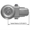 Top view drawing of caster with dimensions