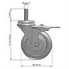 Side view drawing of caster with dimensions