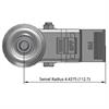 Top view drawing of caster with dimensions