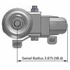 Top view drawing of caster with dimensions