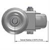Top view drawing of caster with dimensions