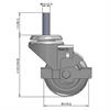 Side view drawing of caster with dimensions