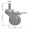 Side view drawing of caster with dimensions