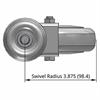 Top view drawing of caster with dimensions