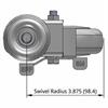 Top view drawing of caster with dimensions