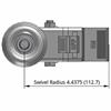 Top view drawing of caster with dimensions
