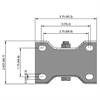 Top view drawing of caster with dimensions