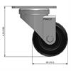 Side view drawing of caster with dimensions