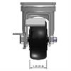 Front view drawing of caster with dimensions