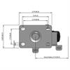 Top view drawing of caster with dimensions