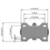 Top view drawing of caster with dimensions