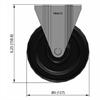 Side view drawing of caster with dimensions
