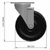 Side view drawing of caster with dimensions