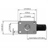 Top view drawing of caster with dimensions