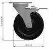 Side view drawing of caster with dimensions