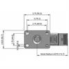 Top view drawing of caster with dimensions