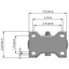 Top view drawing of caster with dimensions