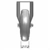 Front view drawing of caster with dimensions