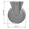 Side view drawing of caster with dimensions