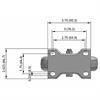 Top view drawing of caster with dimensions