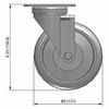 Side view drawing of caster with dimensions
