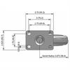 Top view drawing of caster with dimensions