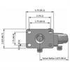 Top view drawing of caster with dimensions