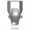 Front view drawing of caster with dimensions