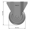 Side view drawing of caster with dimensions