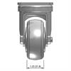 Front view drawing of caster with dimensions