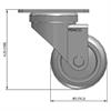Side view drawing of caster with dimensions