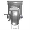 Front view drawing of caster with dimensions