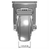 Front view drawing of caster with dimensions